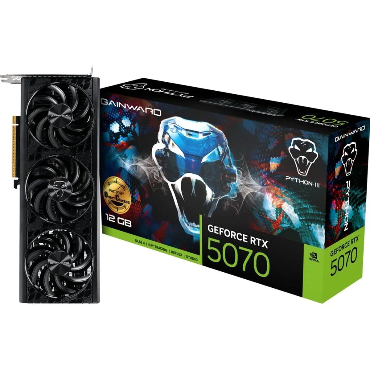 Gainward GeForce RTX 5070 Python III OC, 12 GB GDDR7, DLSS 5, 3x DisplayPort, 1x HDMI 2.1