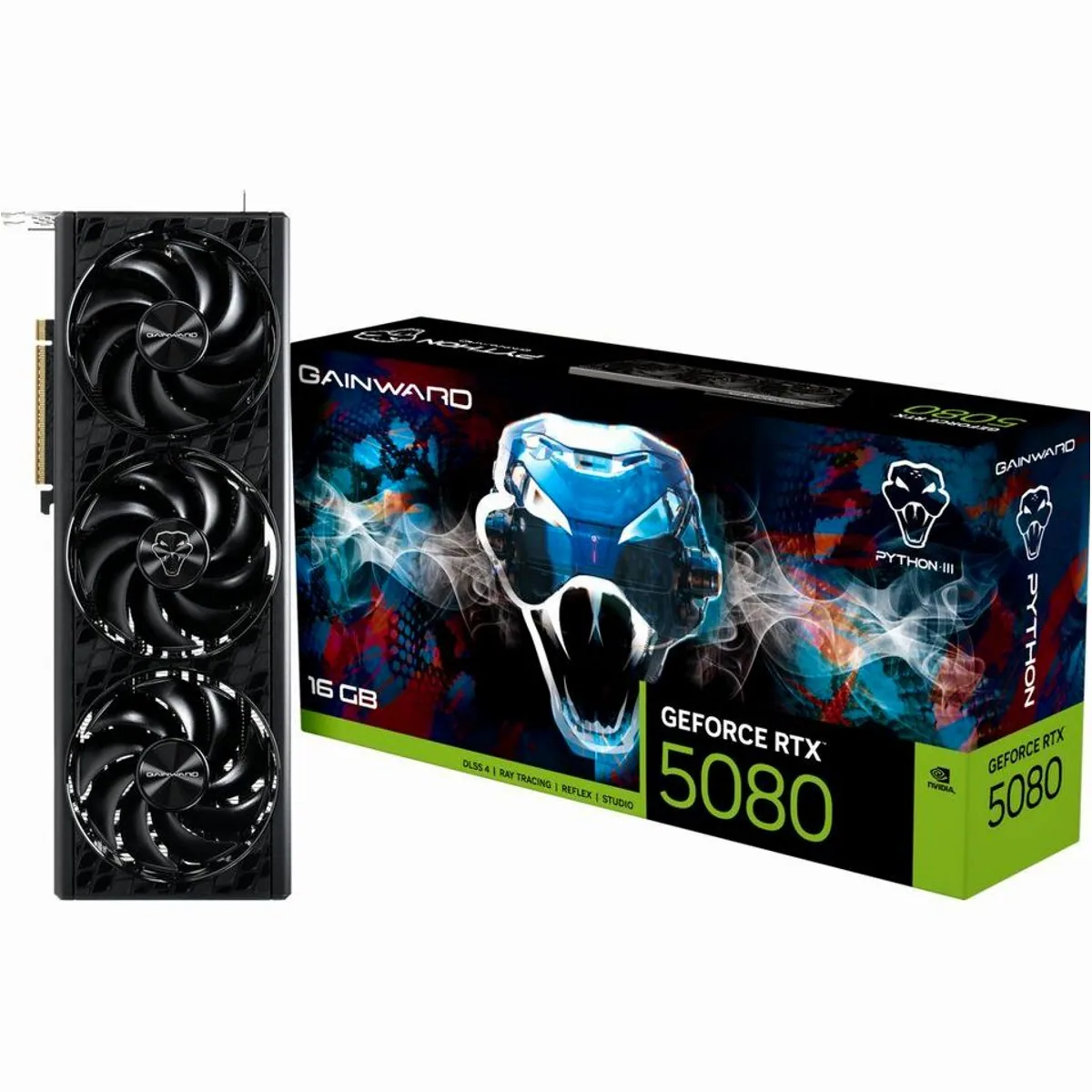 Gainward GeForce RTX 5080 Python III, 16 GB GDDR7, DLSS 5, 3x DisplayPort, 1x HDMI 2.1