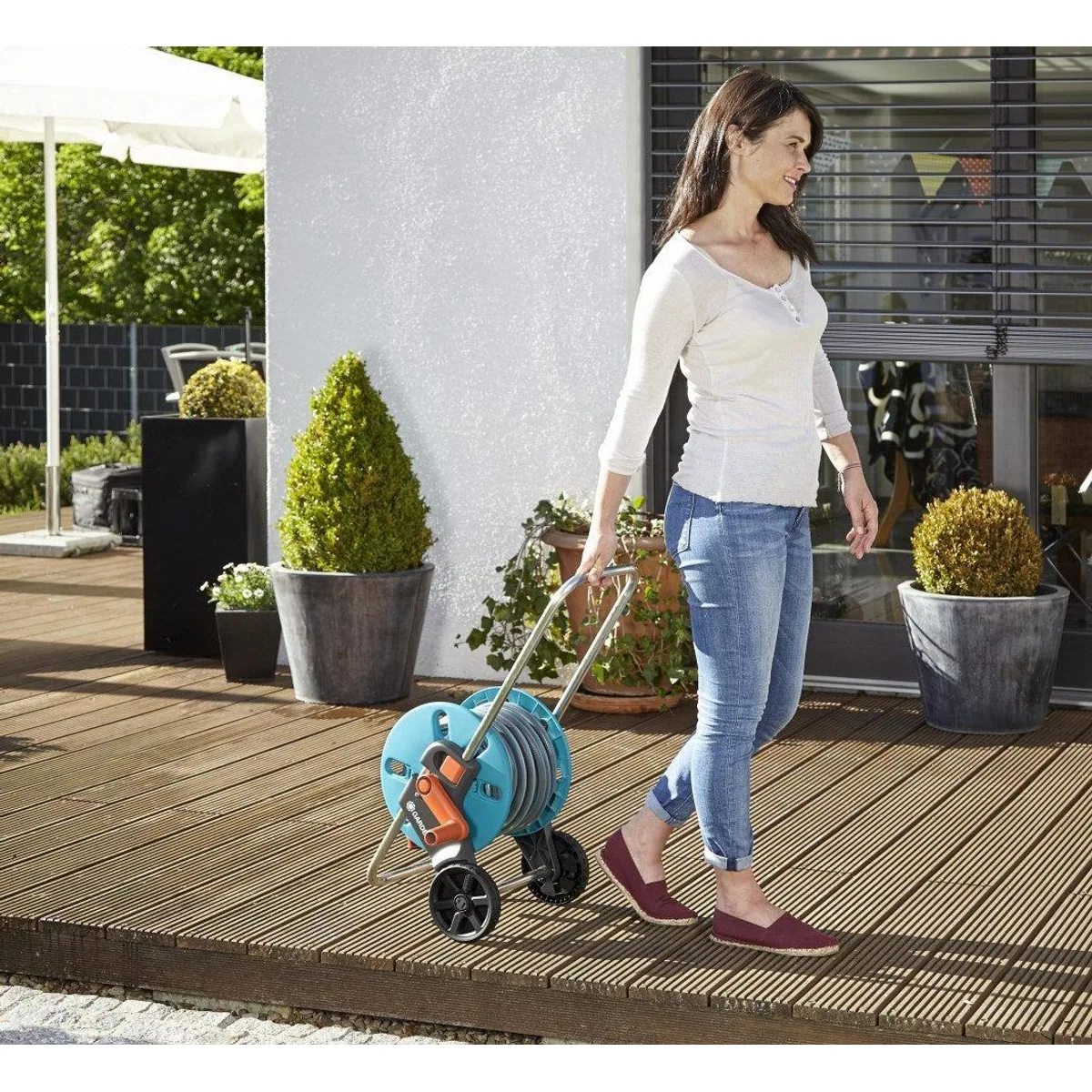 Gardena CleverRoll S Schlauchwagen, 20 m Schlauch, frostbeständig, platzsparend 5