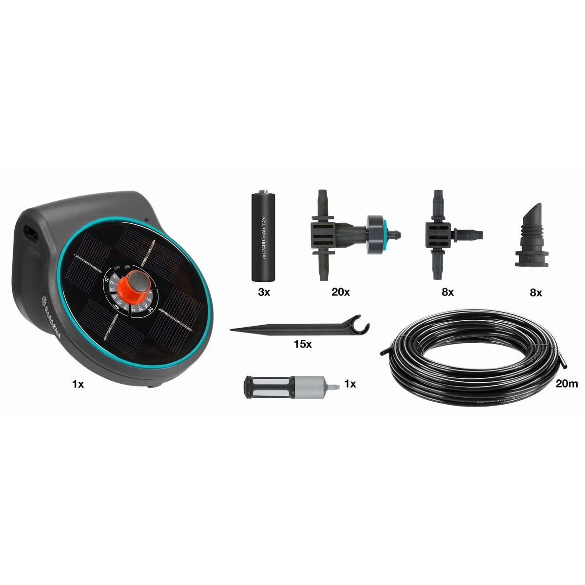 GARDENA AquaBloom Set, solarbetrieben, bewässert bis zu 20 Pflanzen