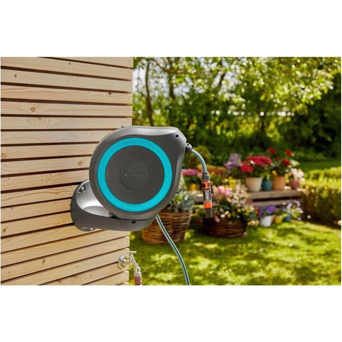 GARDENA RollUp M Schlauchaufroller, 20m Gartenschlauch, 180° drehbar 5