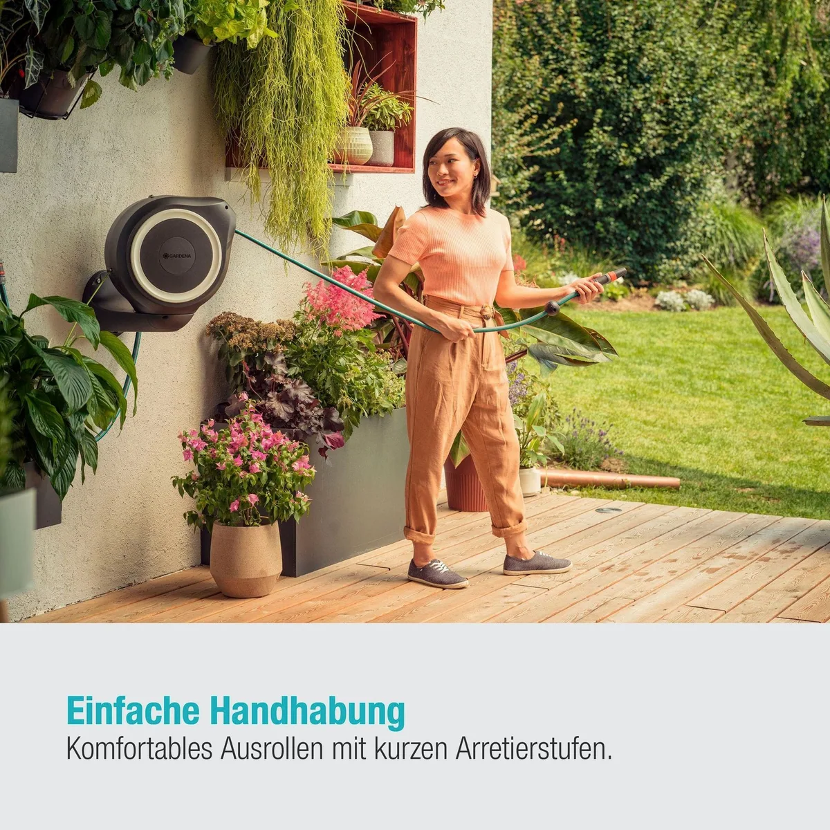 GARDENA Wandschlauchbox RollUp M, 20 m Schlauch, schwenkbar, frostbeständig 5