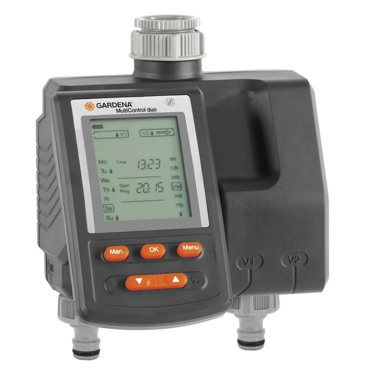 GARDENA Bewässerungscomputer MultiControl duo, automatisierte Bewässerung für 2 Bereiche, abnehmbares Bedienteil 2