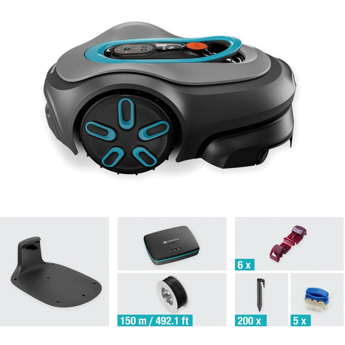 GARDENA smart SILENO pro Mähroboter, für bis zu 600 m² Rasenfläche, inkl. 150 m Begrenzungskabel