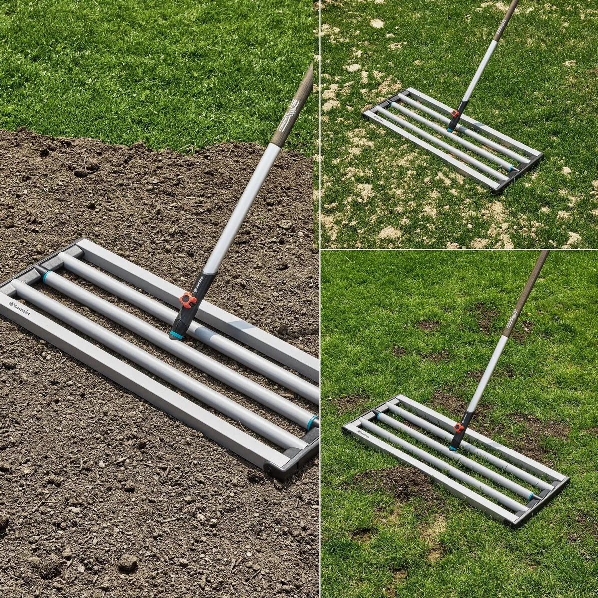 GARDENA Rasenrechen combisystem-Rasenrakel, 76 cm Arbeitsbreite, leicht schiebbar, robust, einfach zu reinigen 2
