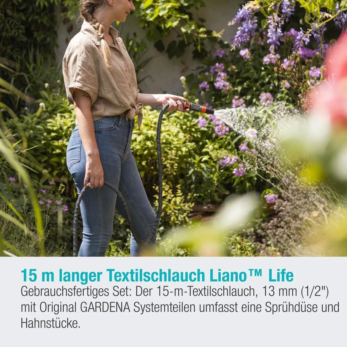 GARDENA Liano Schlauch 15m, robust, leicht und vielseitig einsetzbar 5