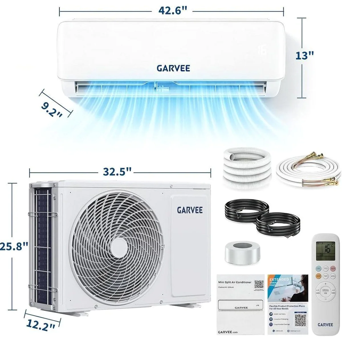 GarveeMore Split-Klimagerät 24000 BTU, Kühlung und Heizung, WLAN Steuerung 2