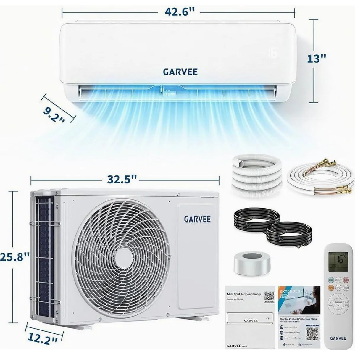GarveeMore Split-Klimagerät 18000BTU, Leise Kühlung & Heizung, WLAN Steuerung 2