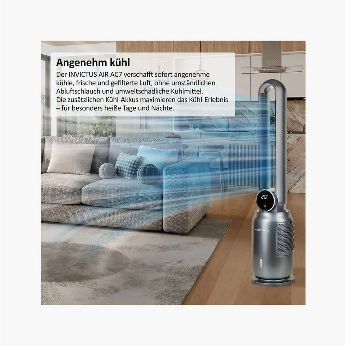 Genius INVICTUS AIR AC7 Turmventilator, 4in1 Luftkühler, leise und effizient 3