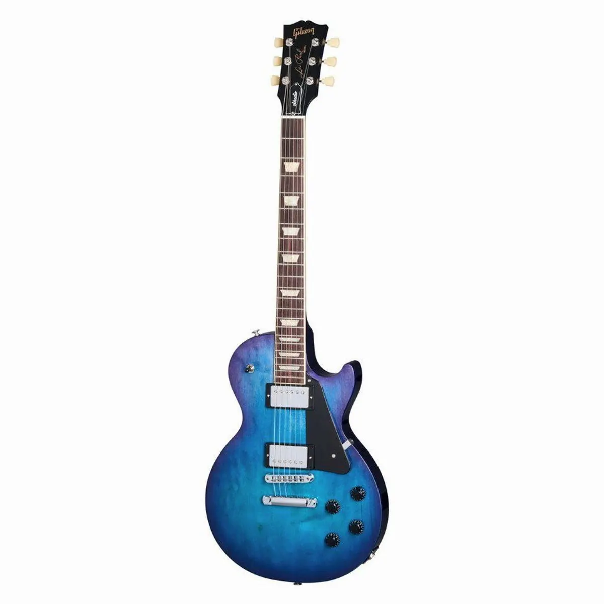 Gibson Les Paul Studio Blueberry Burst, Mahagoni-Korpus, zwei Humbucker — vielseitige E-Gitarre