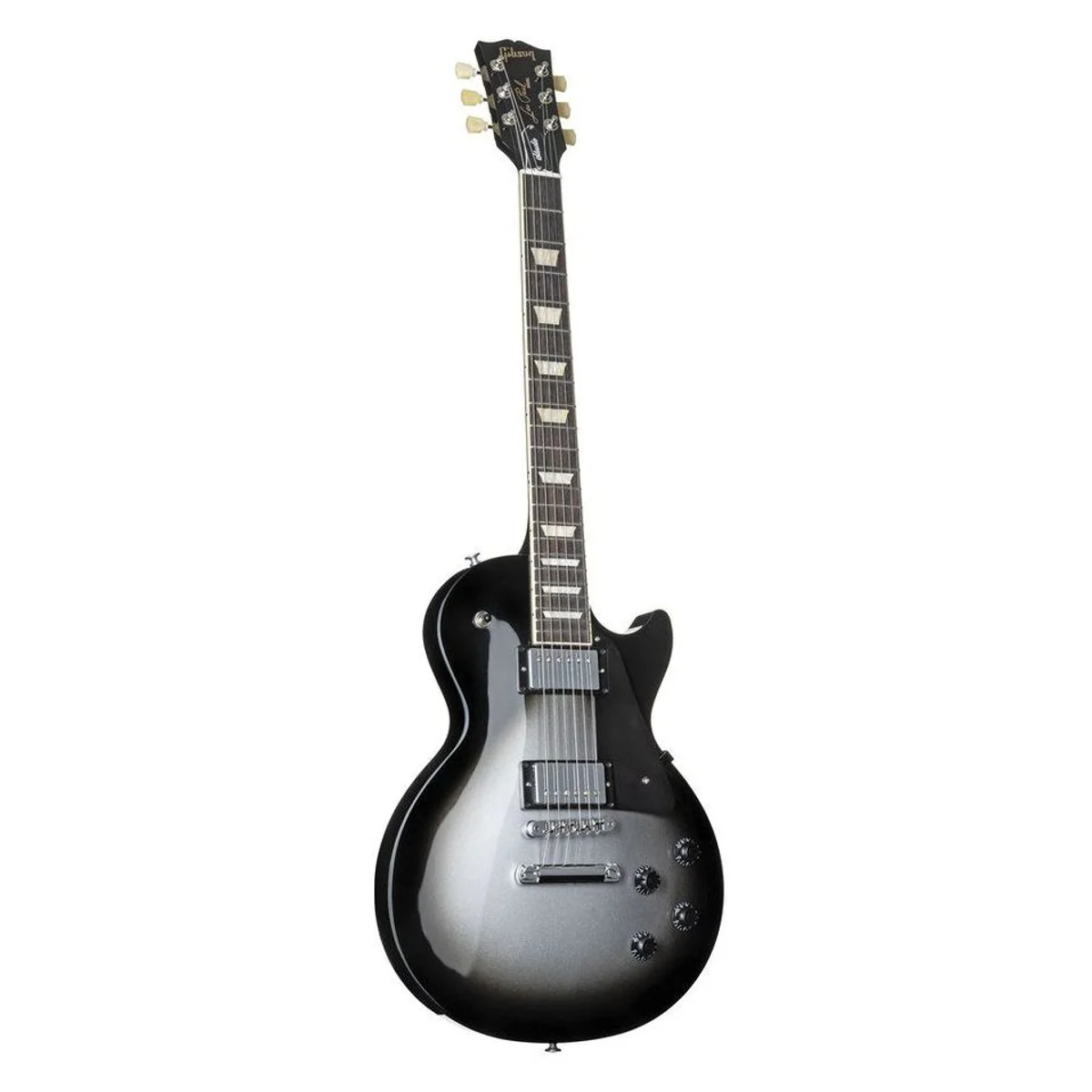 Gibson Les Paul Studio Silverburst, massiver Mahagonikorpus, Burstbucker Pro Humbucker