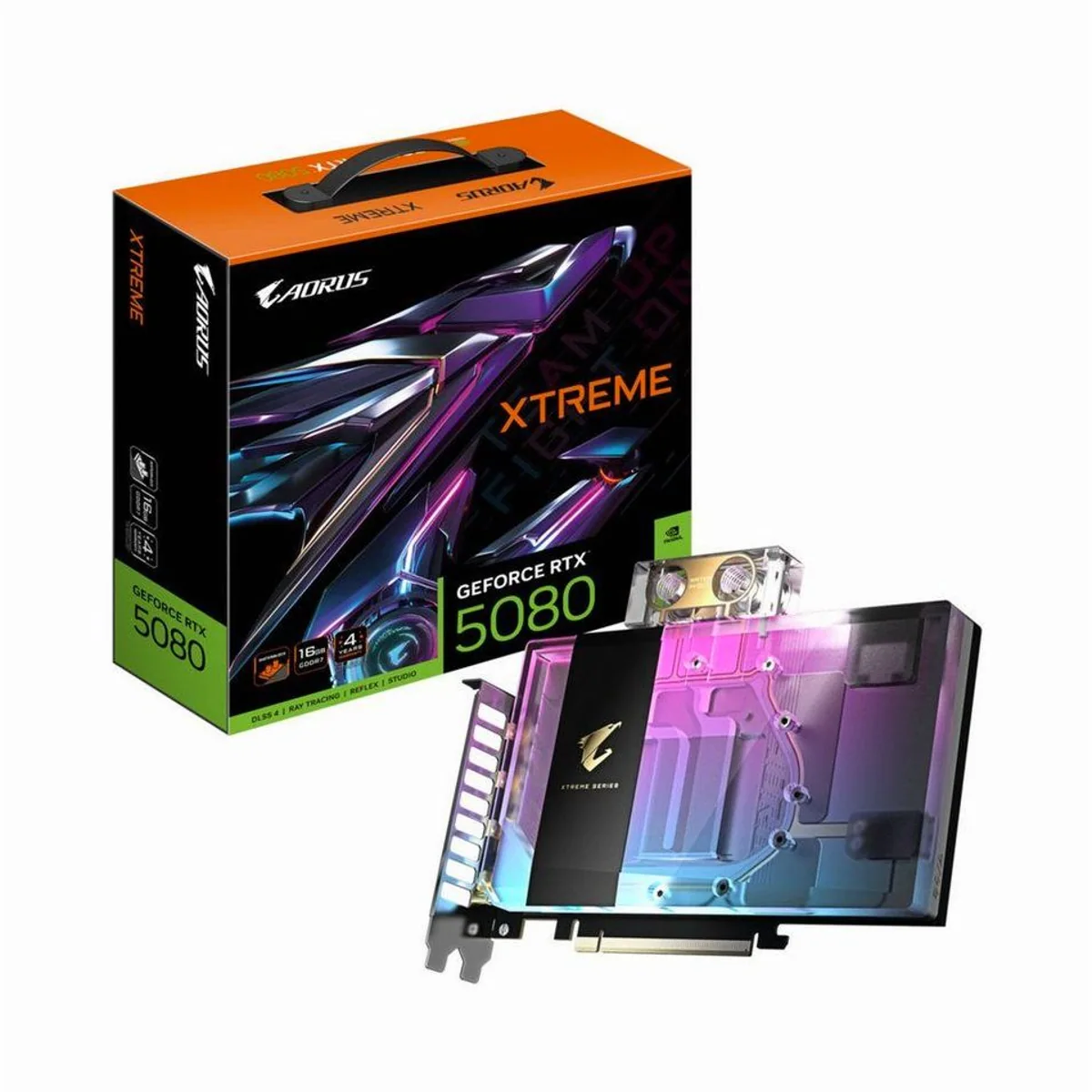 Gigabyte AORUS GeForce RTX 5080 XTREME WATERFORCE WB 16G, leistungsstarke Kühlung, hohe Grafikleistung, 16GB GDDR6X