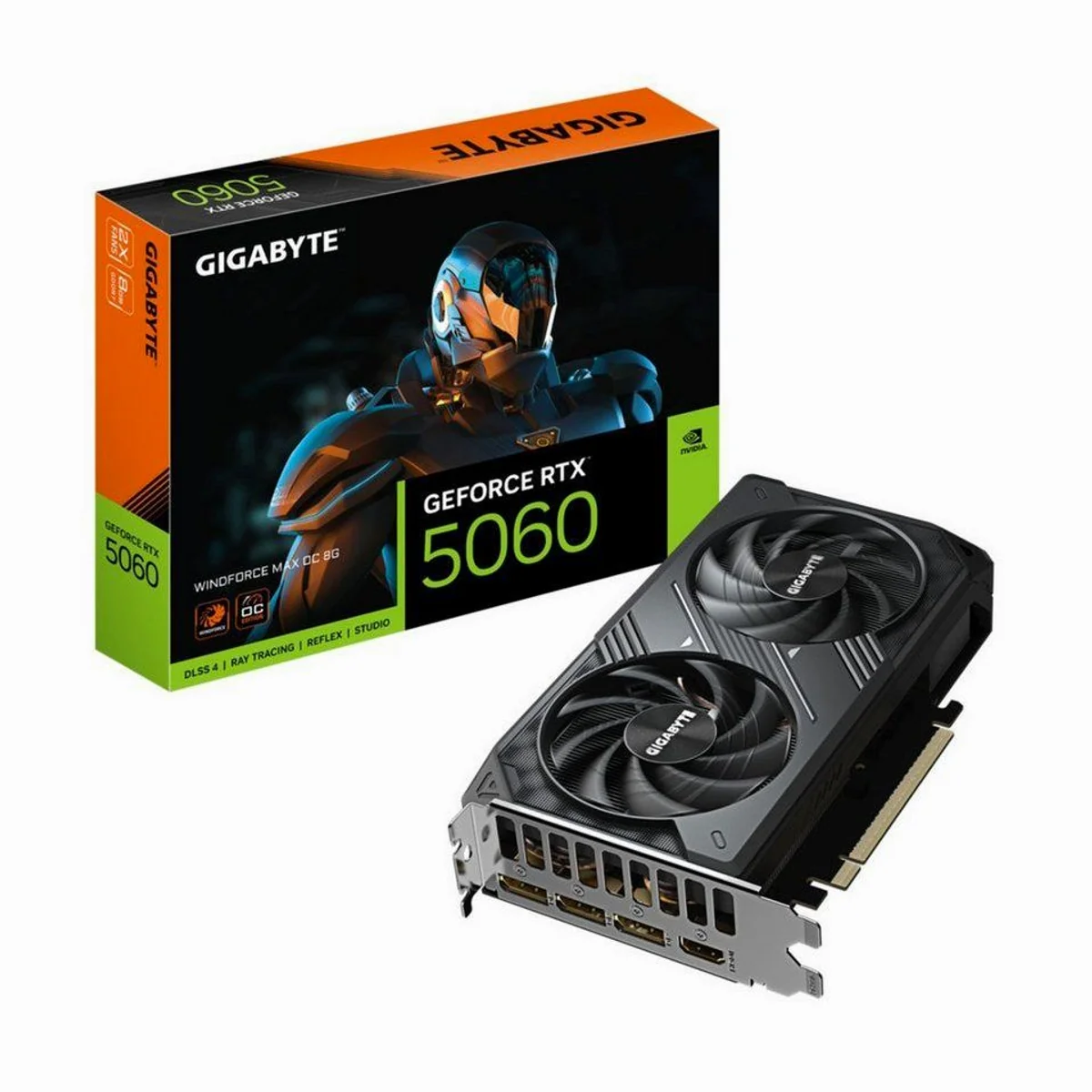 Gigabyte GeForce RTX 5060 WINDFORCE MAX OC, 8 GB GDDR7, hohe Leistung für Gaming