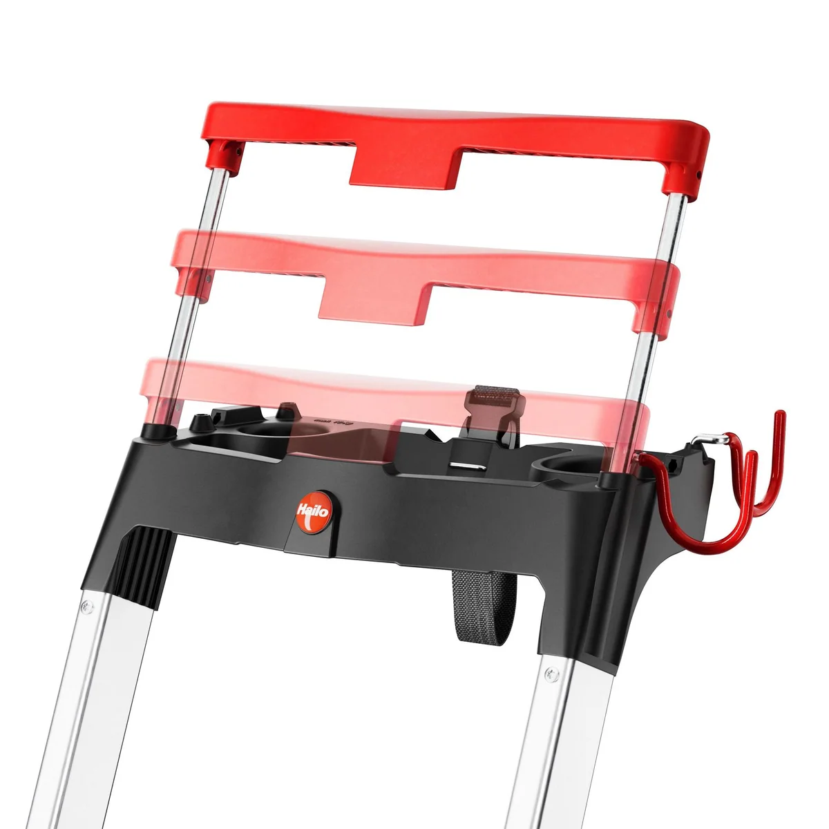 Hailo L100 TopLine Stehleiter, Sicherheitsmerkmale für sicheres Arbeiten 3