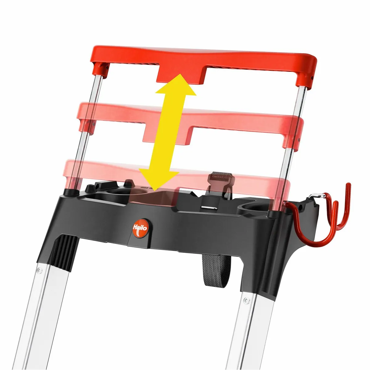 Hailo L100 TopLine Stehleiter, Sicherheitsmerkmale für sicheres Arbeiten 4