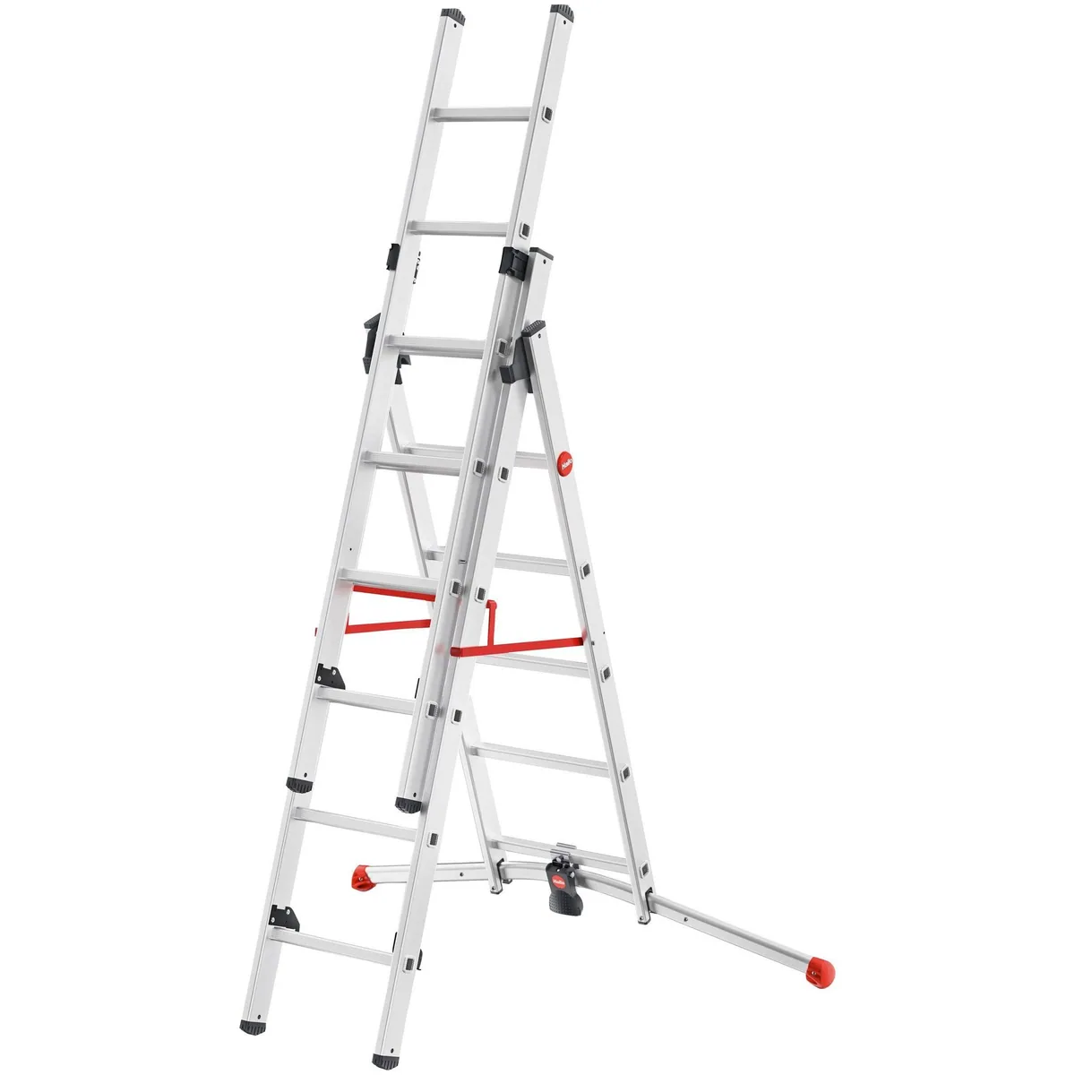 Hailo S100 ProfiLOT Vielzweckleiter, 3-teilig, LOT-System für Bodenunebenheiten
