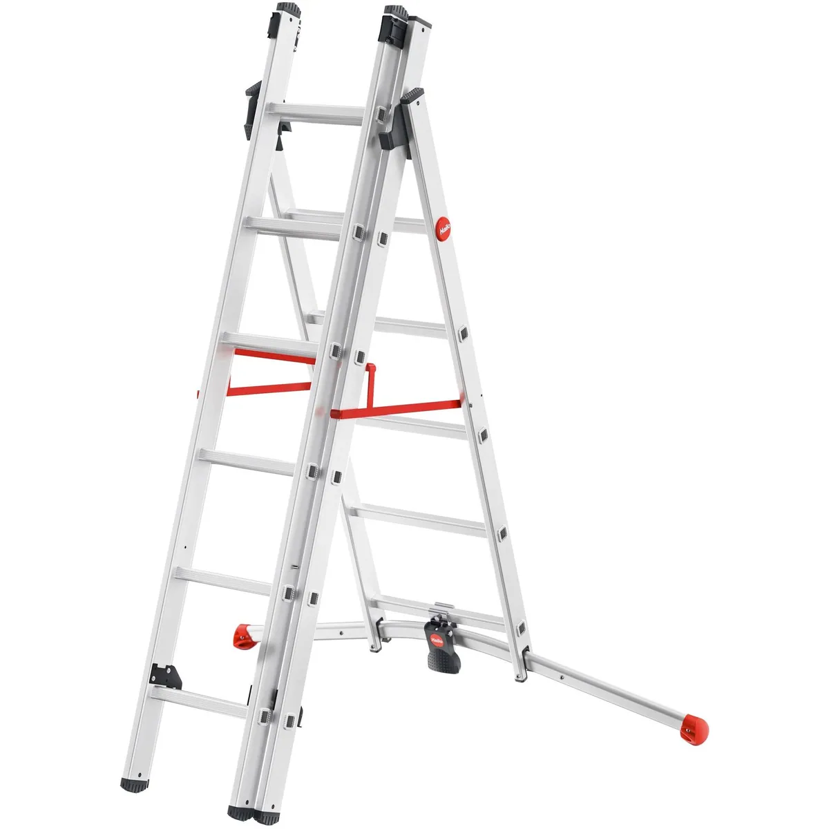 Hailo S100 ProfiLOT Vielzweckleiter, 3-teilig, LOT-System für Bodenunebenheiten 3