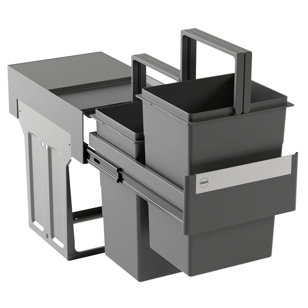 Hailo Tandem Einbaumülleimer, 2x 13 L, Vollauszug, platzsparend 2