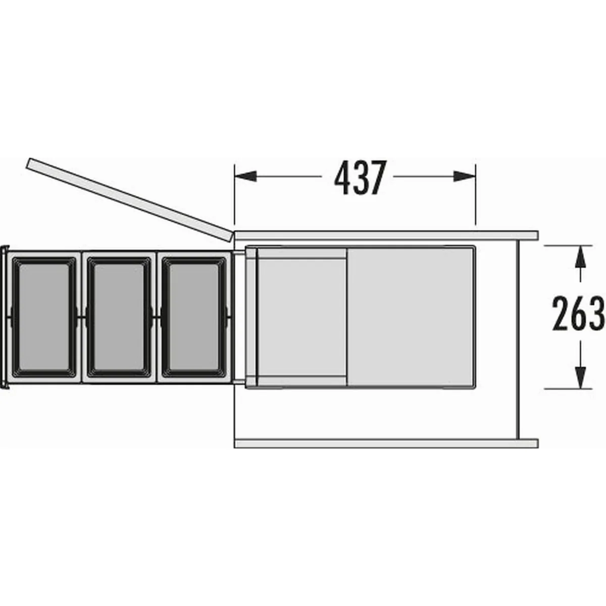 Hailo Tandem Einbaumülleimer, 2x 13 L, Vollauszug, platzsparend 5