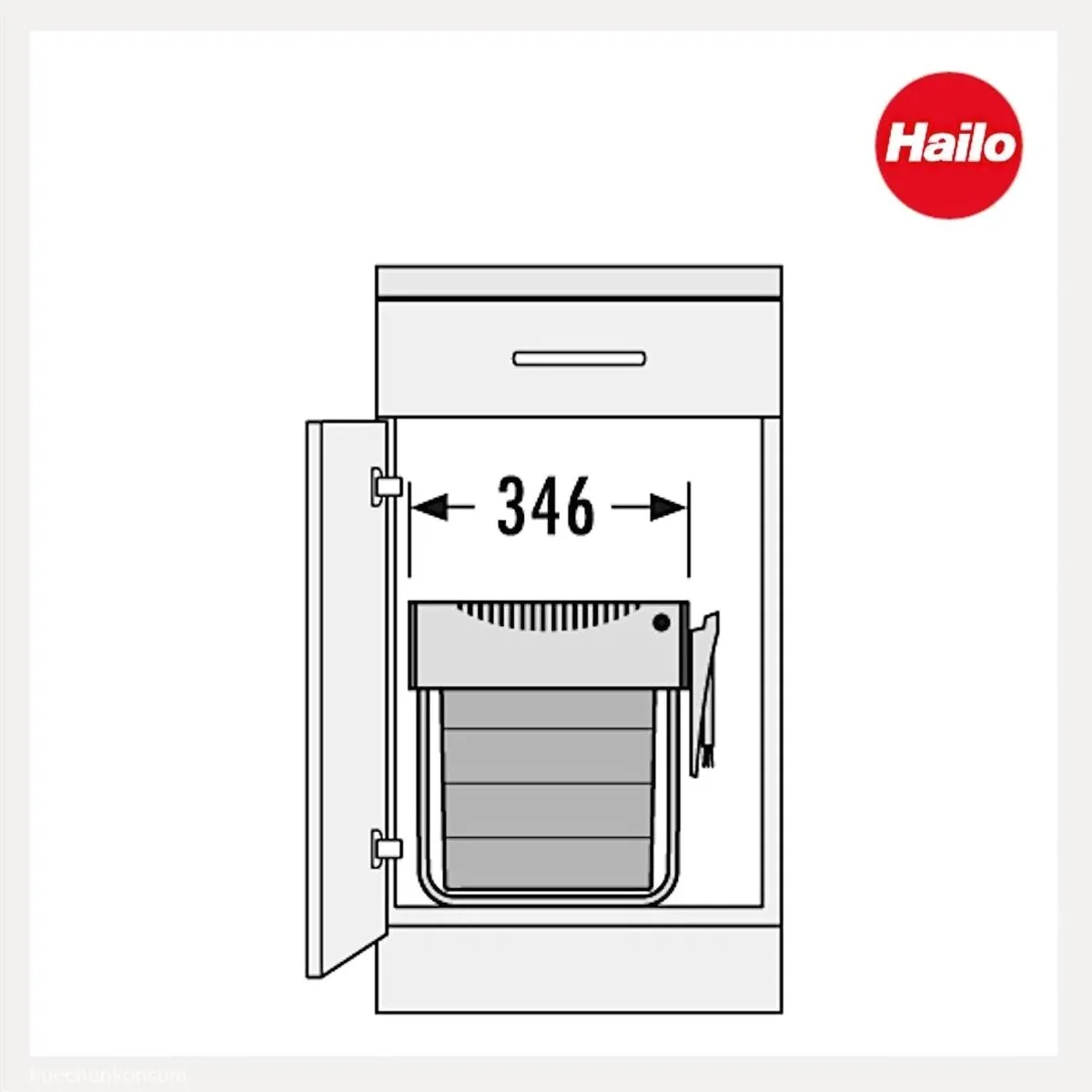Hailo Raumspar Tandem Comfort, 2x 20 Liter, integriertes Kehr-Set — ideal für Küchenunterschränke 5