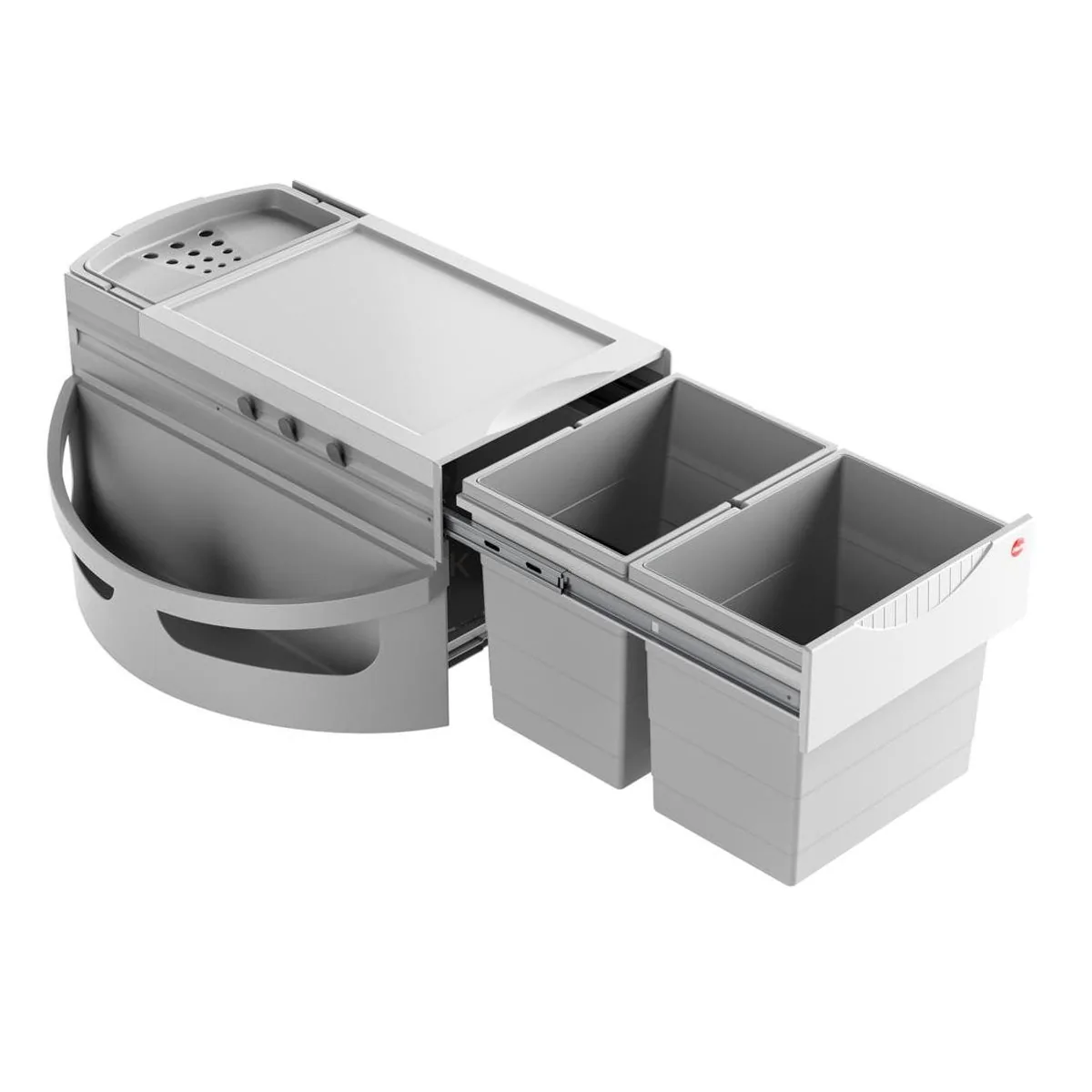 Hailo Rondo 3645121, 2-fach Mülltrennung, 2x18 Liter – platzsparend und funktional