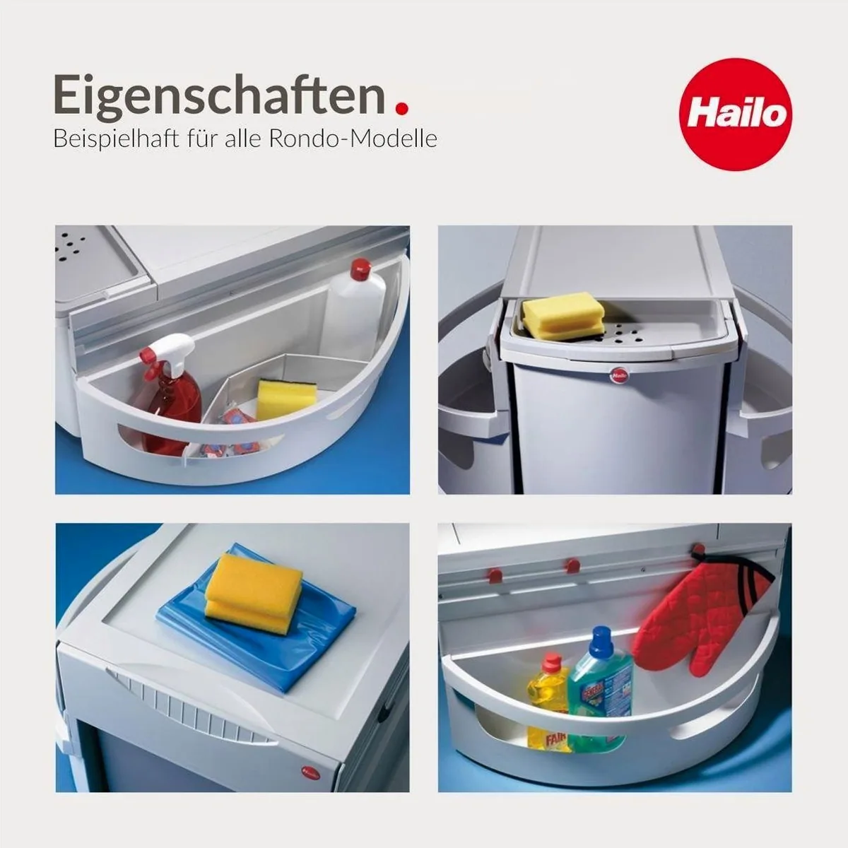 Hailo Rondo 3645121, 2-fach Mülltrennung, 2x18 Liter – platzsparend und funktional 4