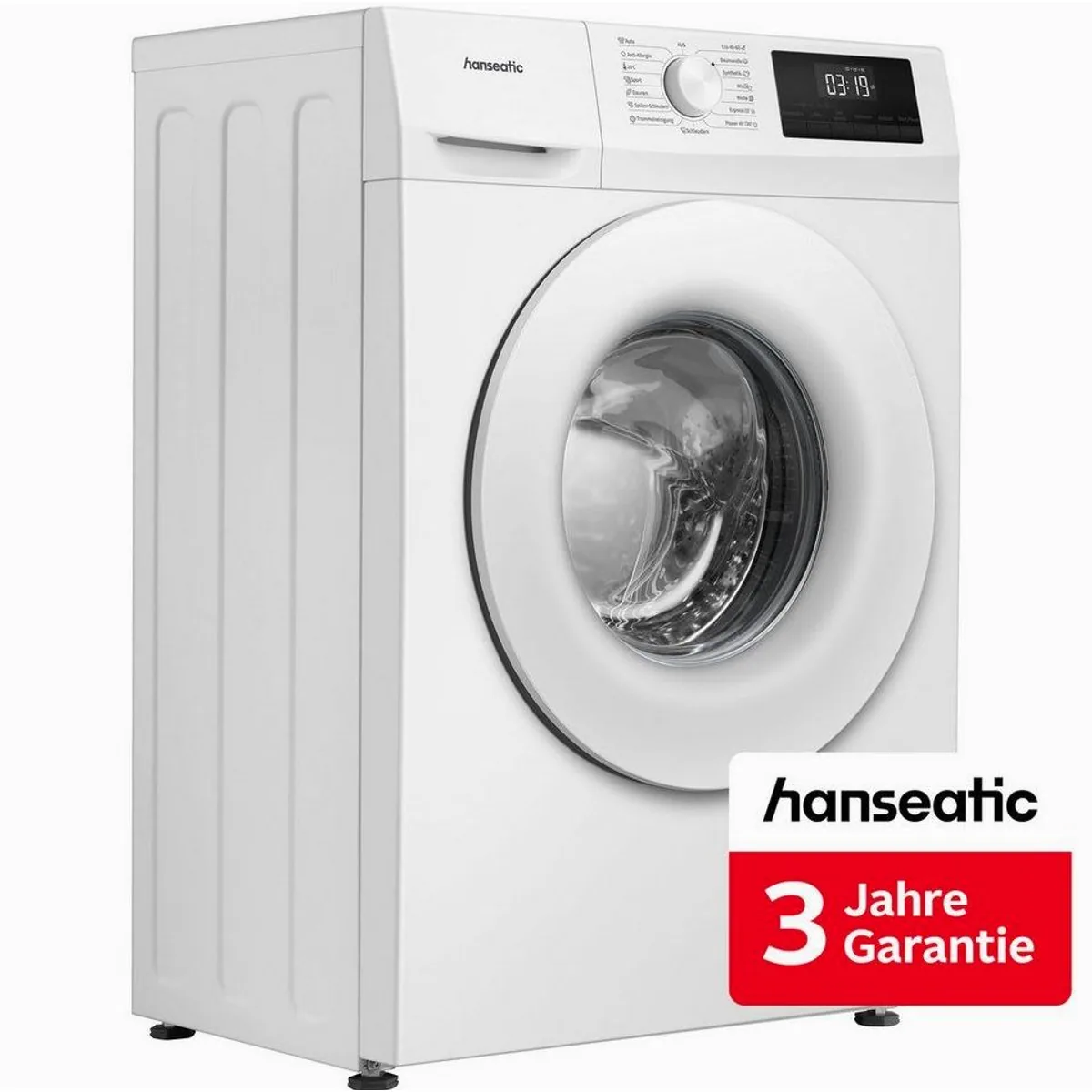 Hanseatic WME7A4 Waschmaschine, 7 kg, 1400 U/min — Energieeffizienz A, Aqua Stop, kompakte Maße