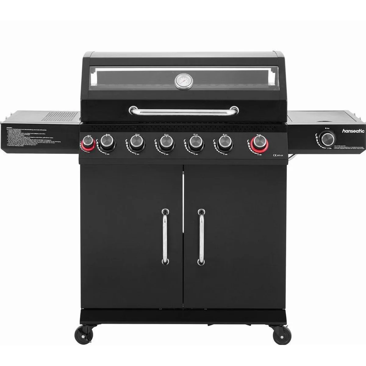 Hanseatic Gasgrill 6+2 Memphis Black Plus, hochwertige Verarbeitung und 3 Jahre Garantie