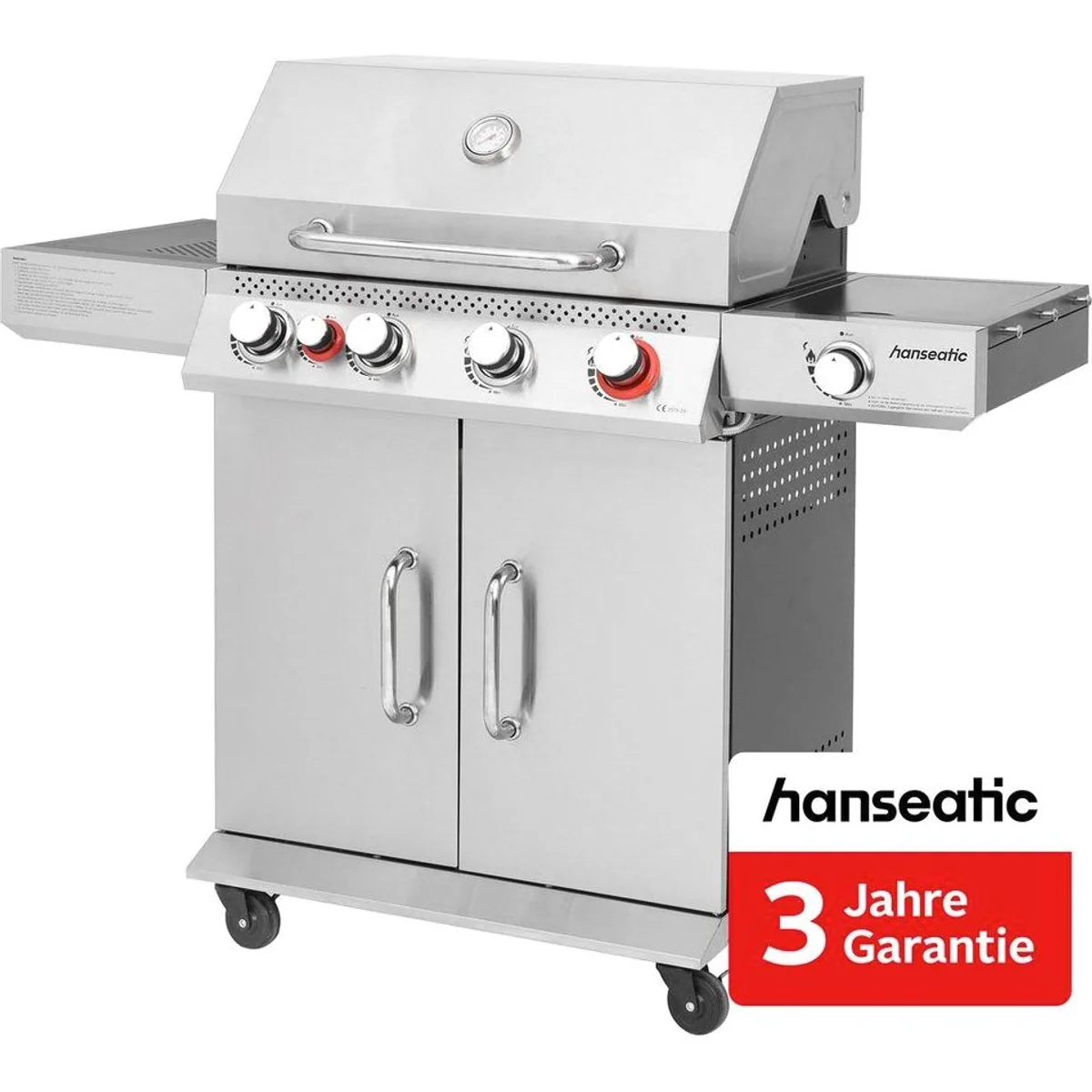 Hanseatic Gasgrill Memphis, 6 Brenner, 19 kW Gesamtleistung, einfache Reinigung