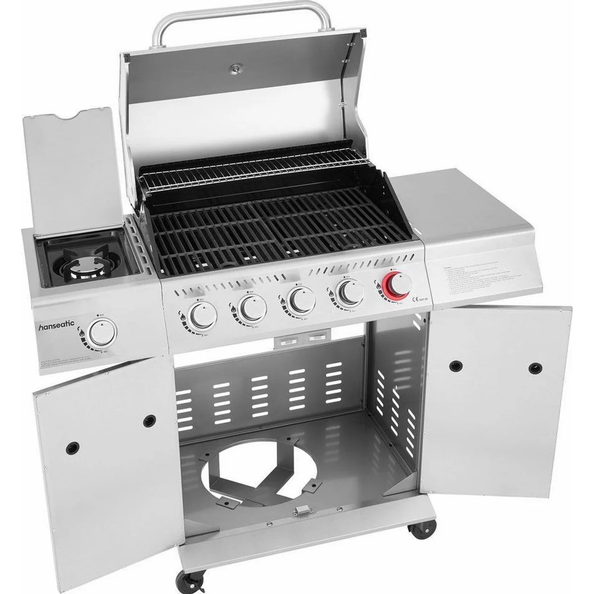 Hanseatic Gasgrill Richland, 5 Brenner + Seitenbrenner, 21,5 kW Gesamtleistung 3