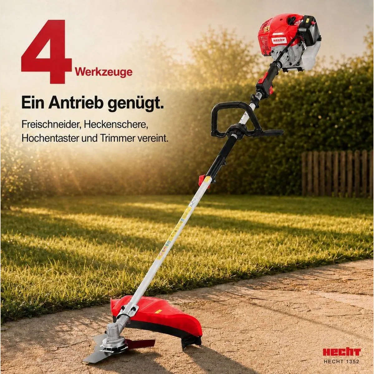 Hecht Multitool 1352, 4-in-1 Gartenpflegegerät mit 1,97 PS 2