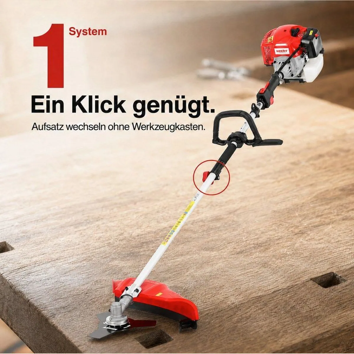 Hecht Multitool 1352, 4-in-1 Gartenpflegegerät mit 1,97 PS 5