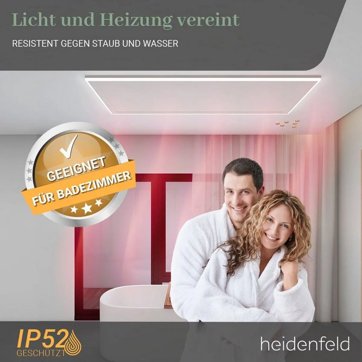 Heidenfeld HF-HP500 Infrarot-Deckenheizung, 390-800 W, LED-Beleuchtung, 10 Jahre Garantie 3