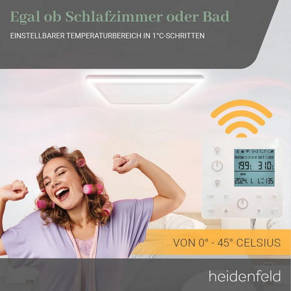 Heidenfeld HF-HP500 Infrarot-Deckenheizung, 390-800 W, LED-Beleuchtung, 10 Jahre Garantie 4