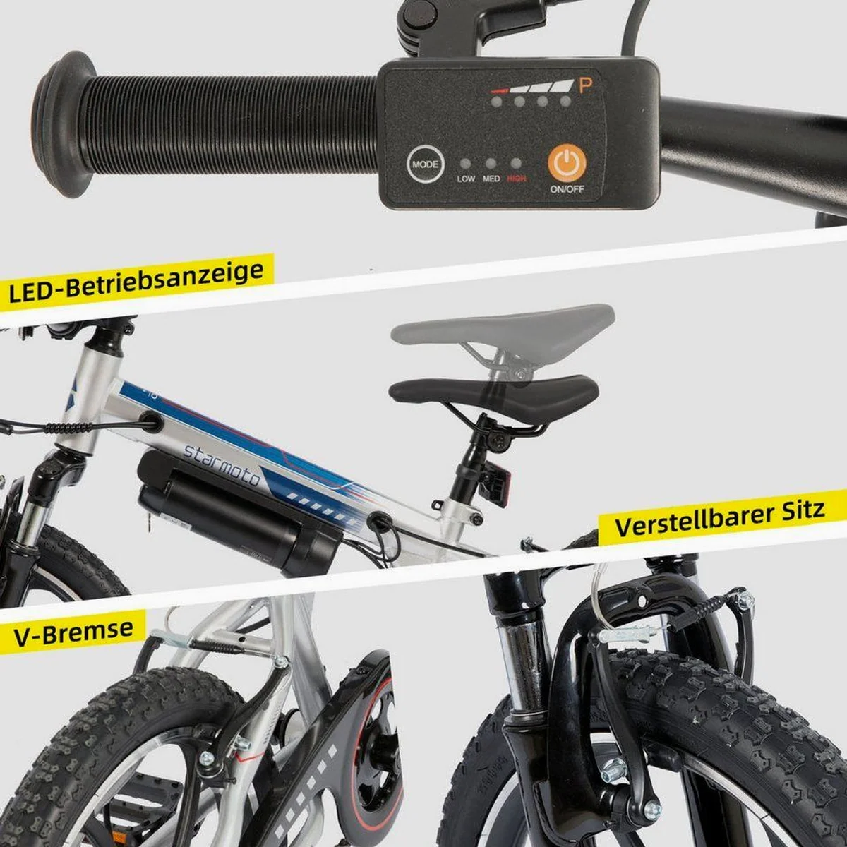 HILAND Kinder E-Bike 20 Zoll, 2 Fahrmodi, Einrohrrahmen – sicher, flexibel, stylish 2