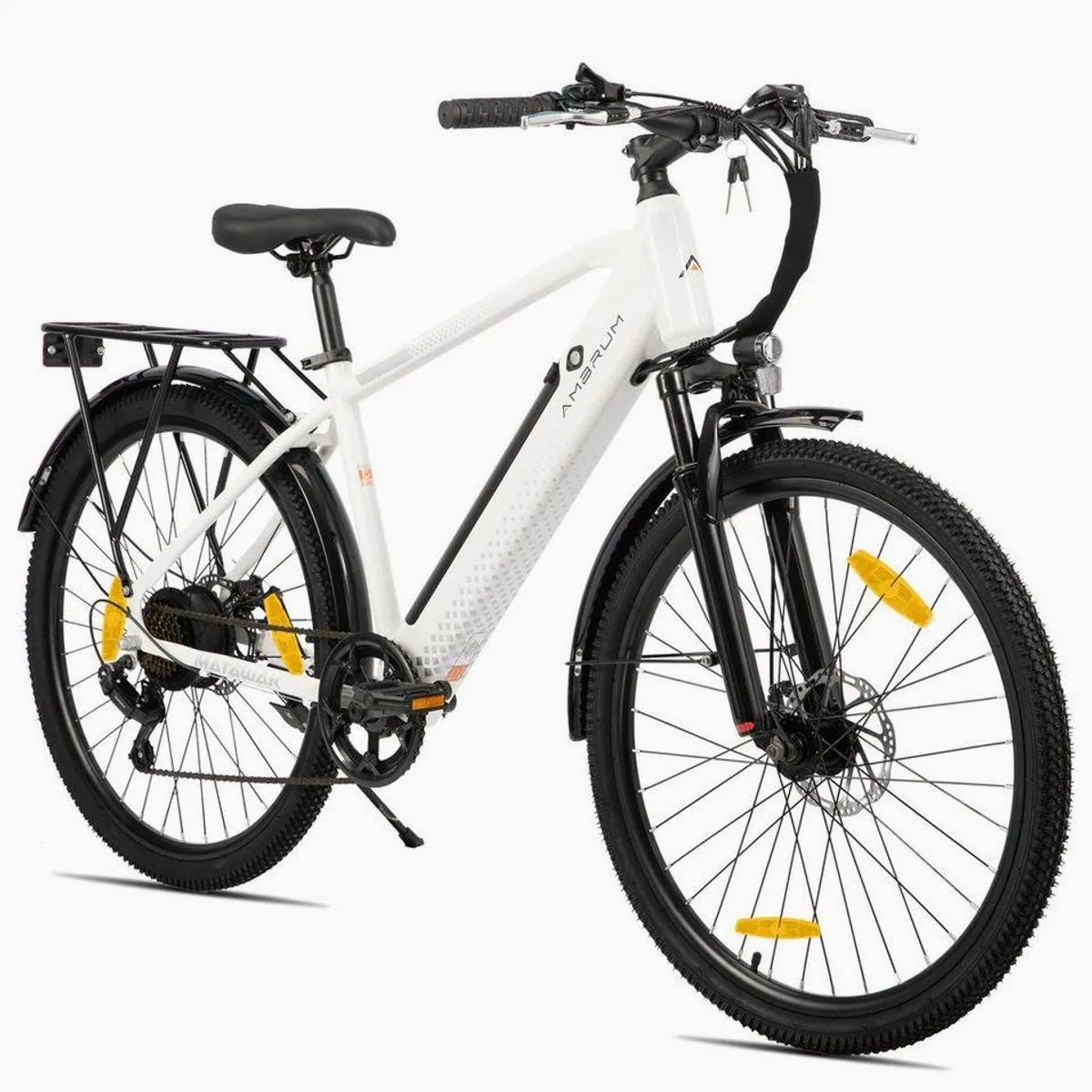 HILAND E-Bike 26" Elektro-Citybike, kraftvoller 250W Motor, 10,4Ah Akku, Gepäckträger
