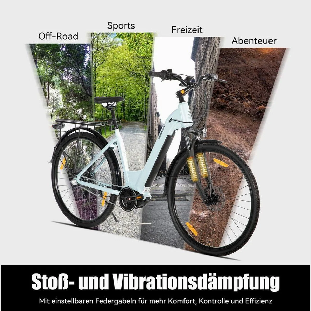 HILAND E-Bike 28 Zoll, 250W Mittelmotor, 40 km Reichweite — ideal für Stadt & Touren 3