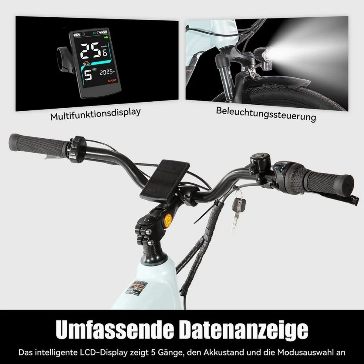 HILAND E-Bike 28 Zoll, 250W Mittelmotor, 40 km Reichweite — ideal für Stadt & Touren 4