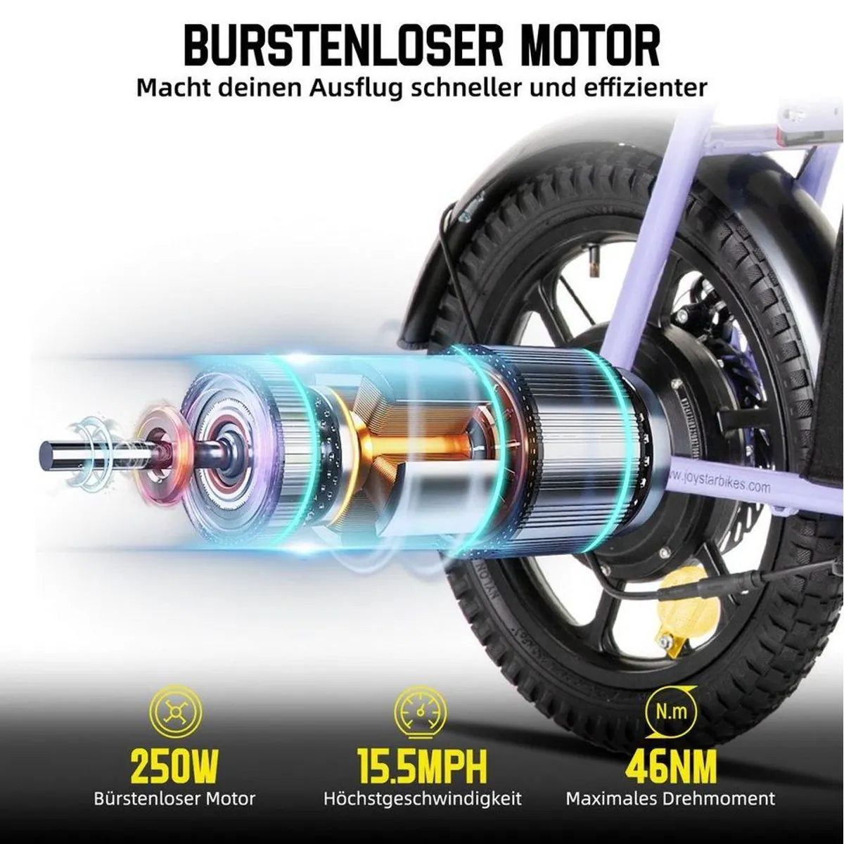 HILAND E-Bike Kinder-Elektromotorrad, 250W Motor, 15 Meilen Reichweite, 6 Farben 2
