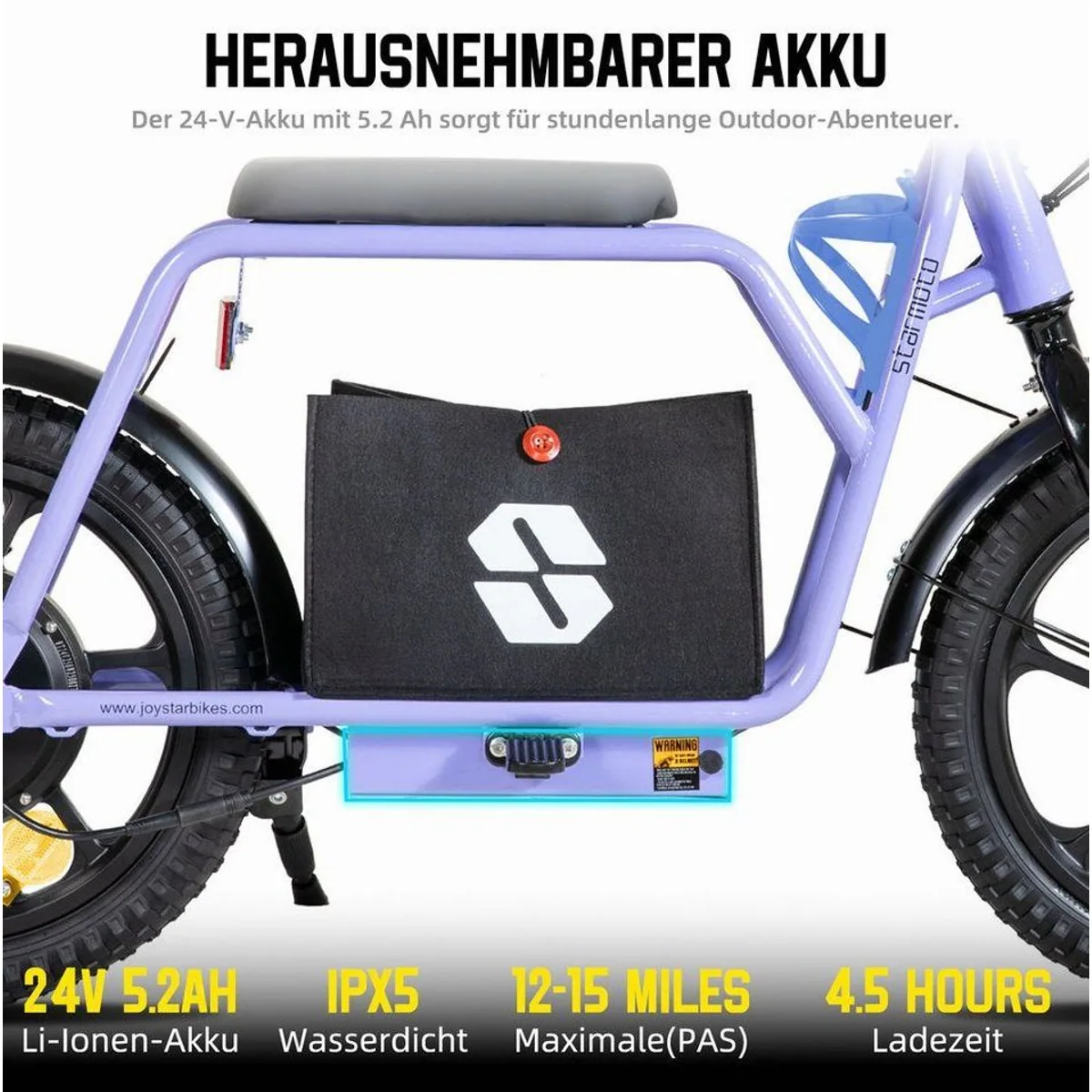 HILAND E-Bike Kinder-Elektromotorrad, 250W Motor, 15 Meilen Reichweite, 6 Farben 3