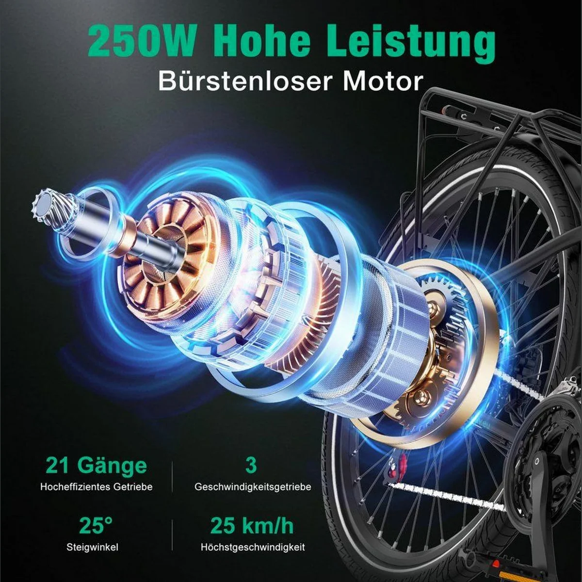 HITWAY E-Bike BK7S PRO, 27.5 Zoll, 21-Gang Shimano, bis 80 km Reichweite 5