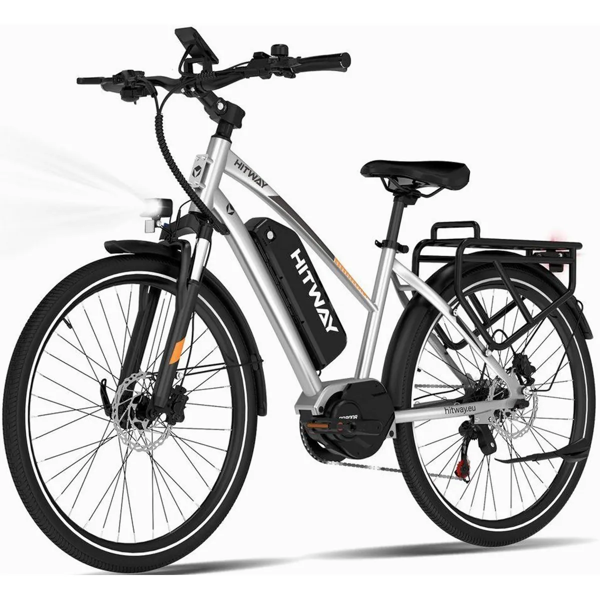 HITWAY E-Bike Trekkingrad 27,5 Zoll, 150-180 km Reichweite, 7-Gang Shimano