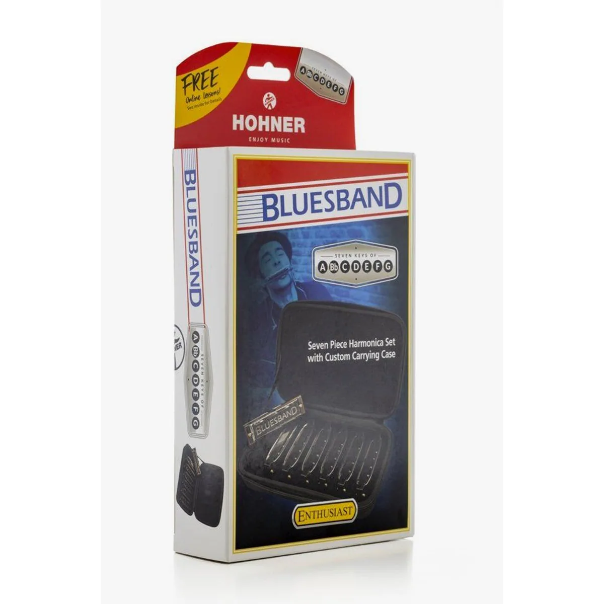 Hohner Blues Band Mundharmonika Set, 7 Tonarten für Einsteiger — robust, klangvoll, transportabel 4