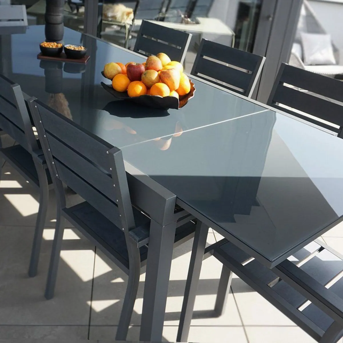 HOME DELUXE SOL MADERA Sitzgruppe, ausziehbar 180-240 cm, rostfreies Aluminium 4