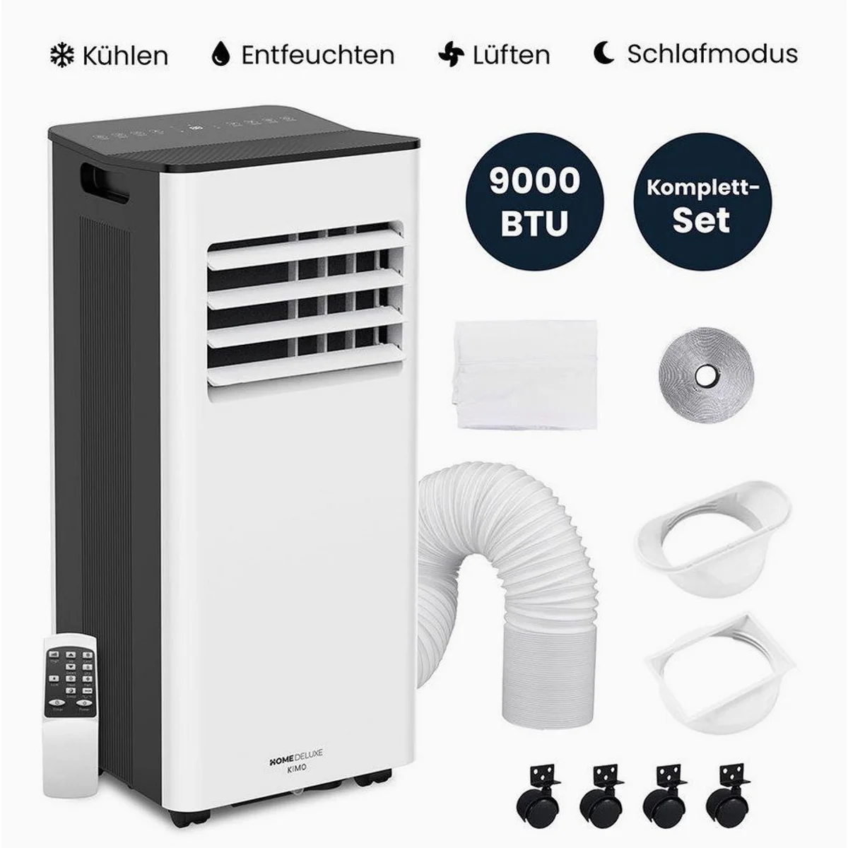 HOME DELUXE KIMO Mobile Klimaanlage, 3-in-1-Funktion, WiFi-Steuerung, leise & energieeffizient