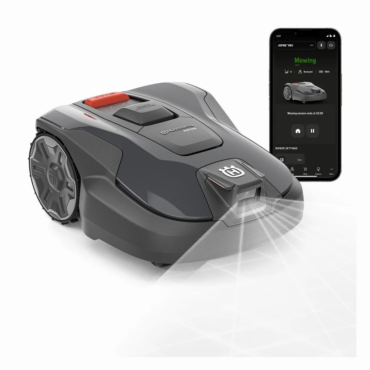 Husqvarna Automower Aspire R6V, kabellos, GPS-Navigation, WLAN-Steuerung