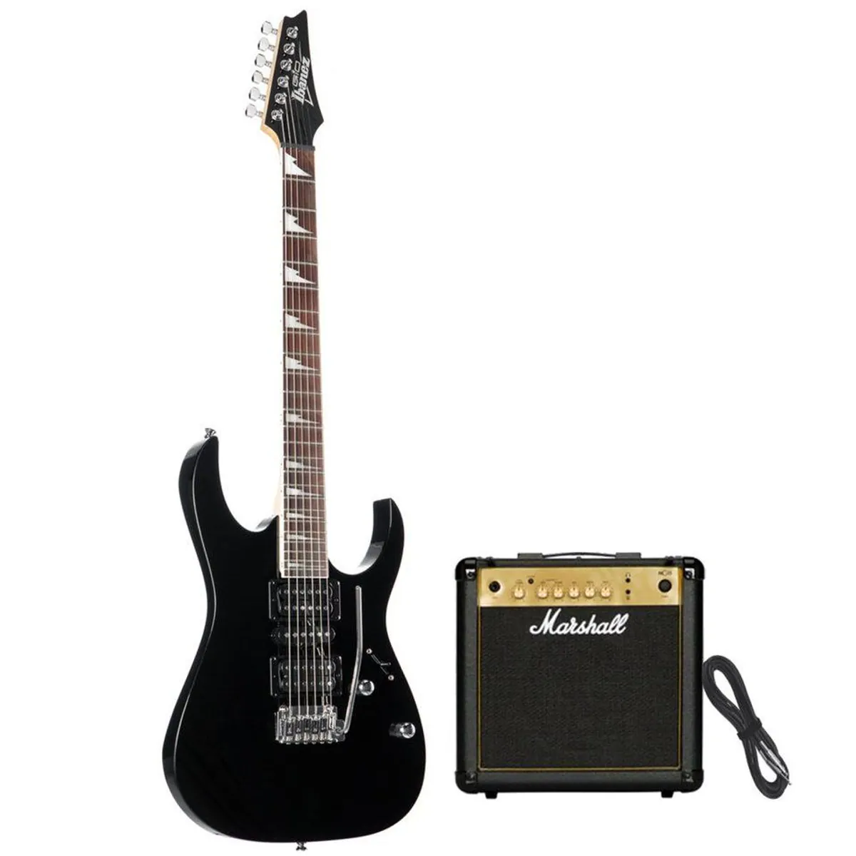Ibanez GRG170DX-BKN E-Gitarre Set, ideal für Anfänger, inkl. Verstärker