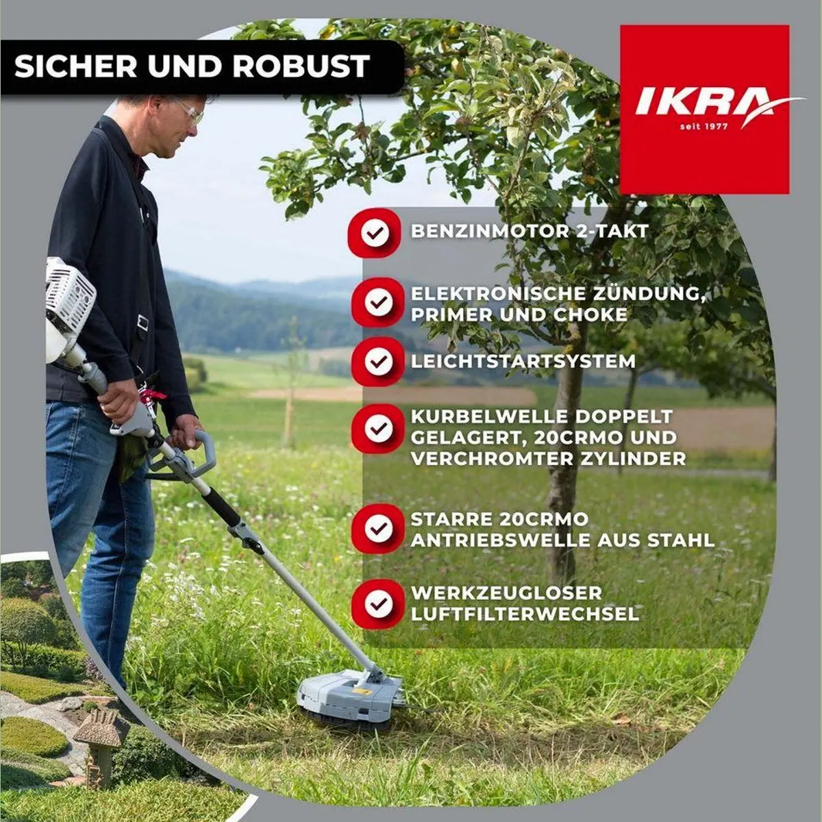 ikra Garten-Multifunktionsgerät IBKH 33-1, 4in1 Funktionen, leistungsstarker 2-Takt-Motor 2