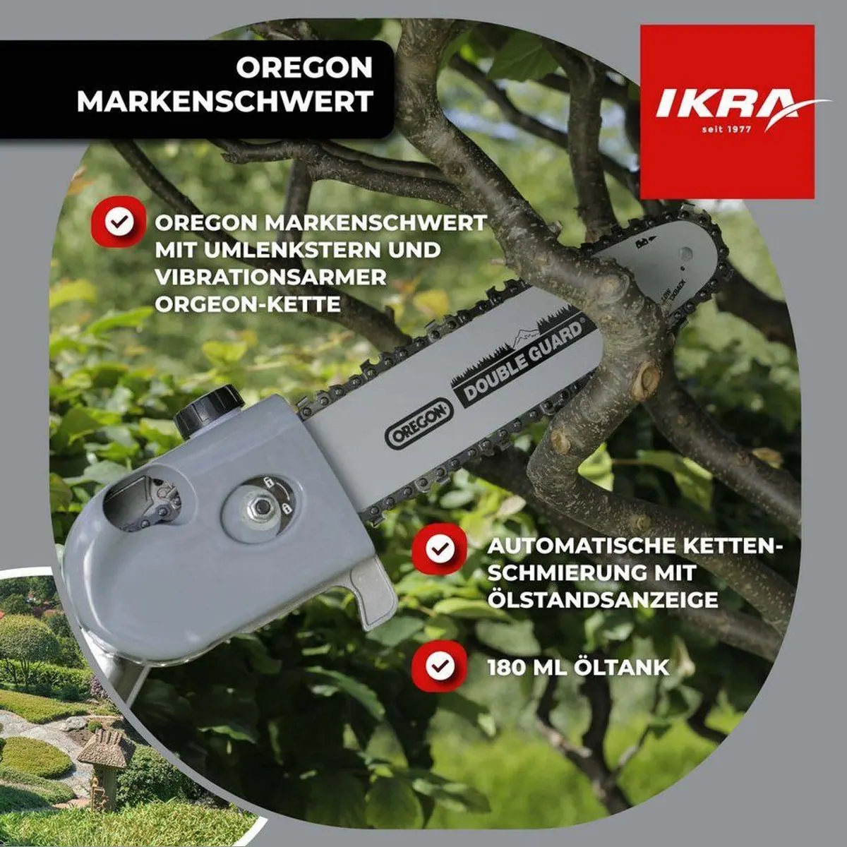 ikra Garten-Multifunktionsgerät IBKH 33-1, 4in1 Funktionen, leistungsstarker 2-Takt-Motor 4
