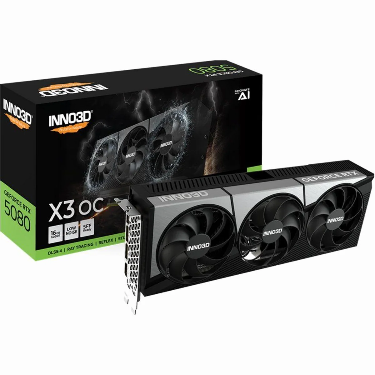 Inno3D GeForce RTX 5080 X3 OC, 16 GB GDDR7, DLSS 5, 3x DisplayPort — optimale Gaming-Leistung